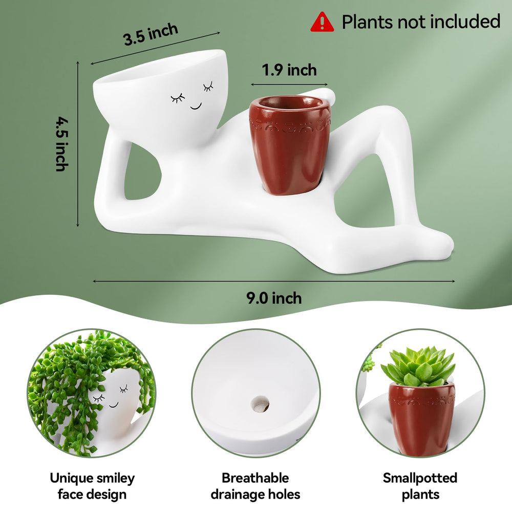 Sederikun Face Planter on a dining table with succulents