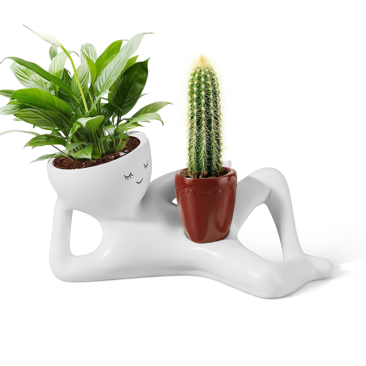Sederikun Face Planter red resin pot front view