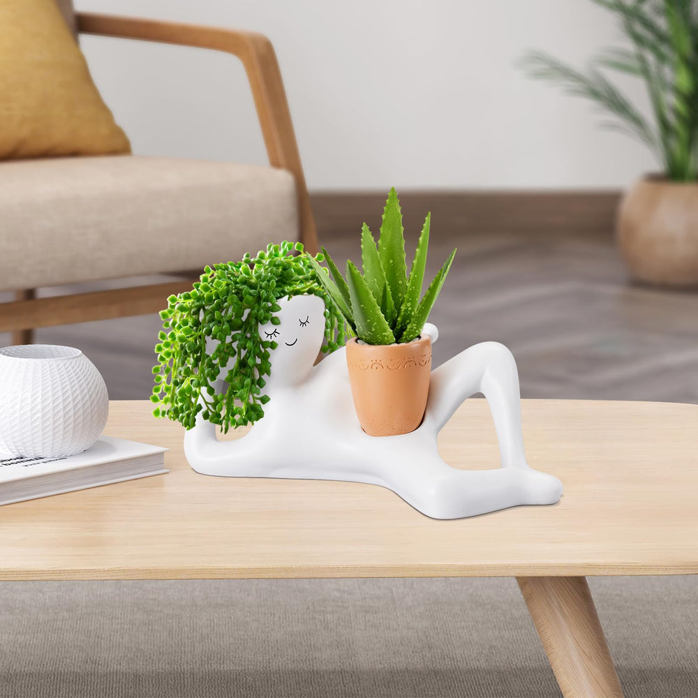Sederikun Lazy Guy Plant Pot back view