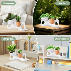Sederikun Lazy Guy Plant Pot with a smiling face detail