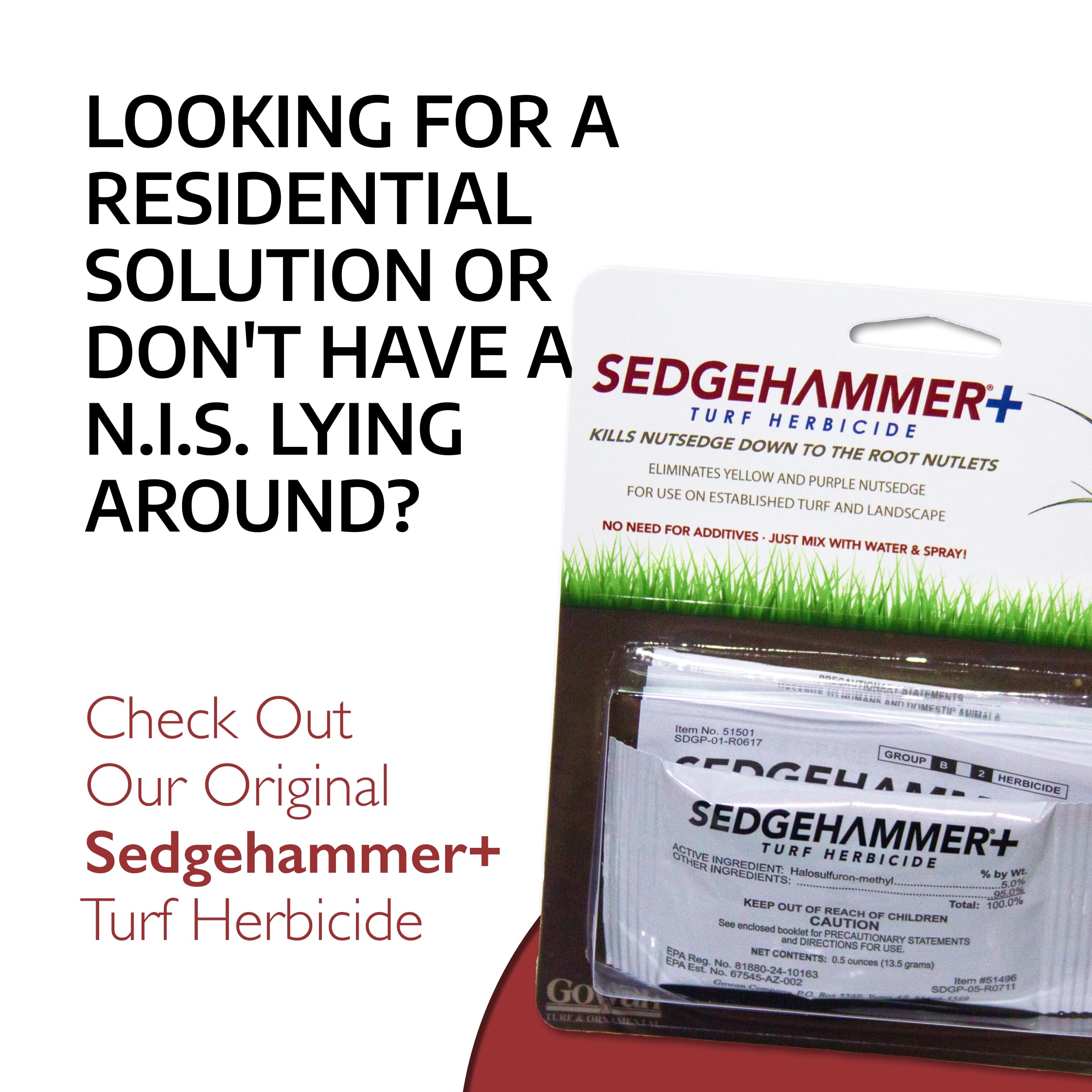 SEDGEHAMMER bottle on grass lawn