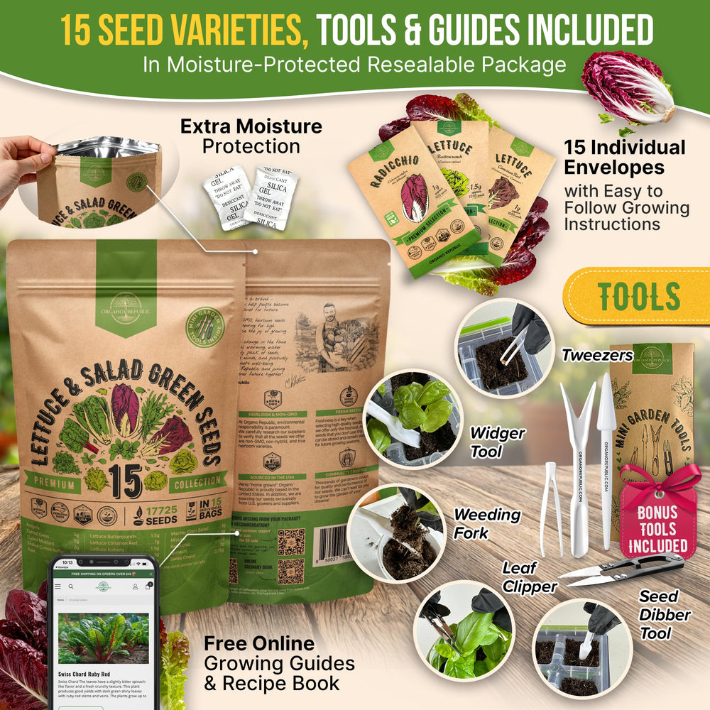 Seed packets inside the waterproof resealable bag