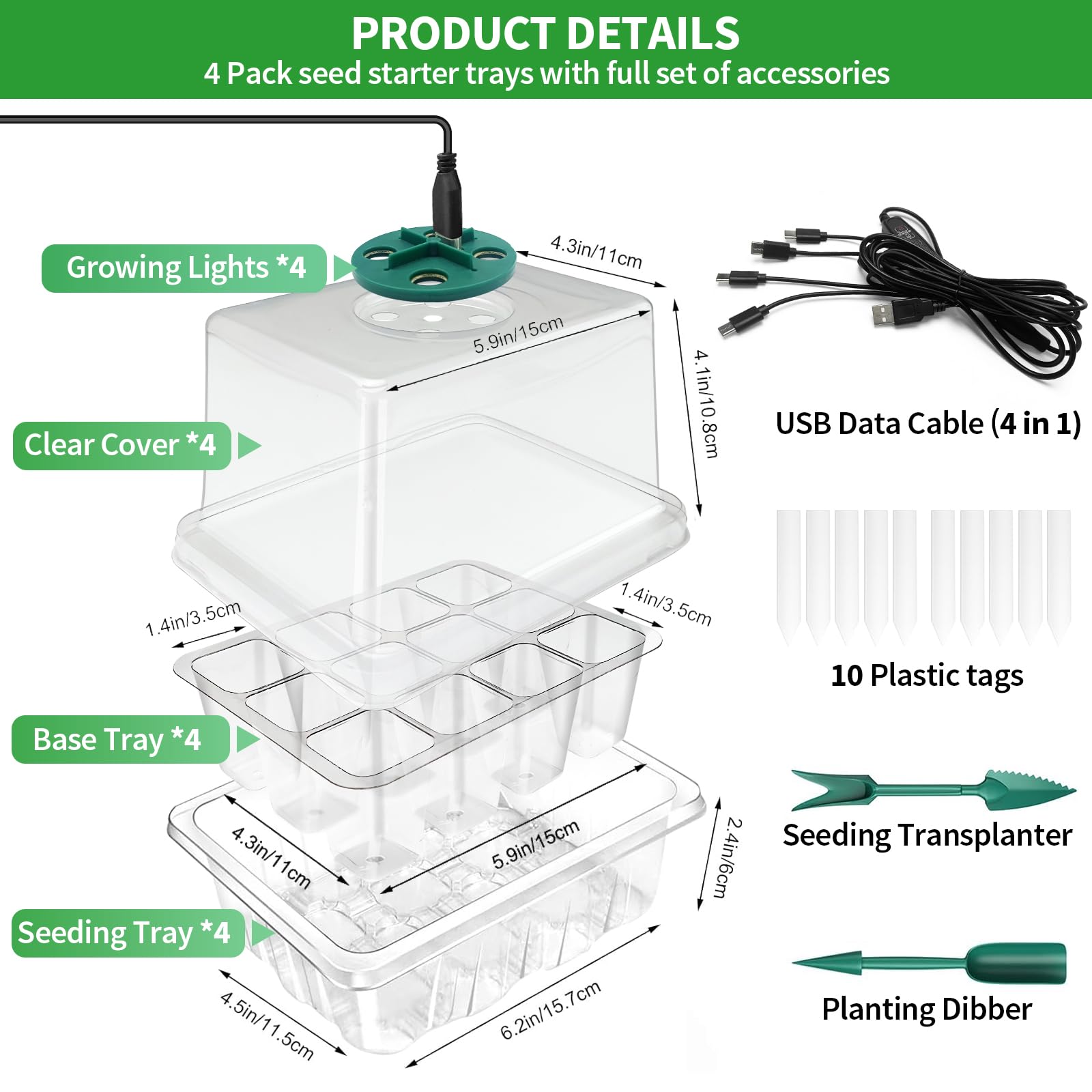 Seed starter tray showing drainage holes