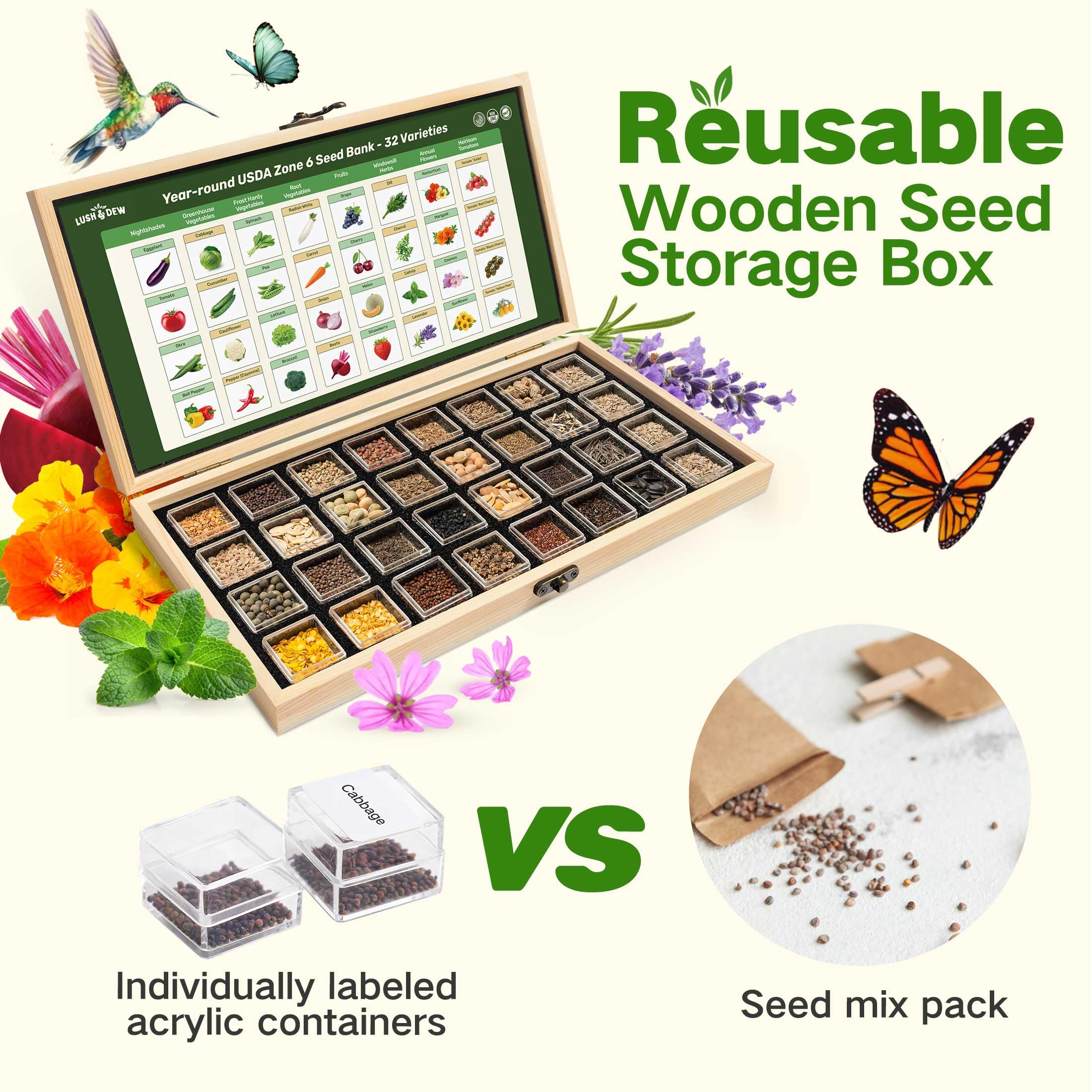 Seeds for vibrant flowers and essential vegetables