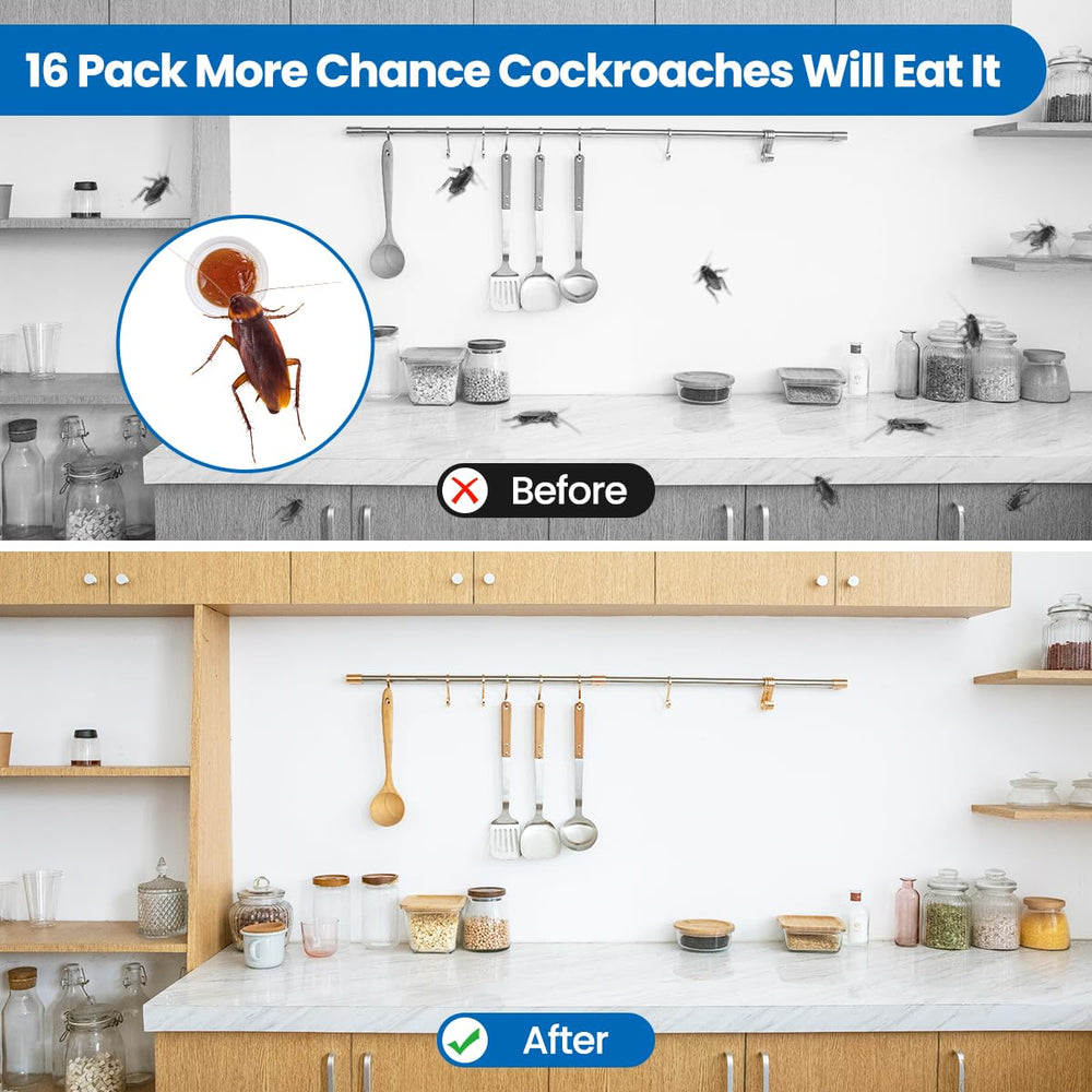 SEEKDIT Roach Bait in kitchen cabinet for roach elimination