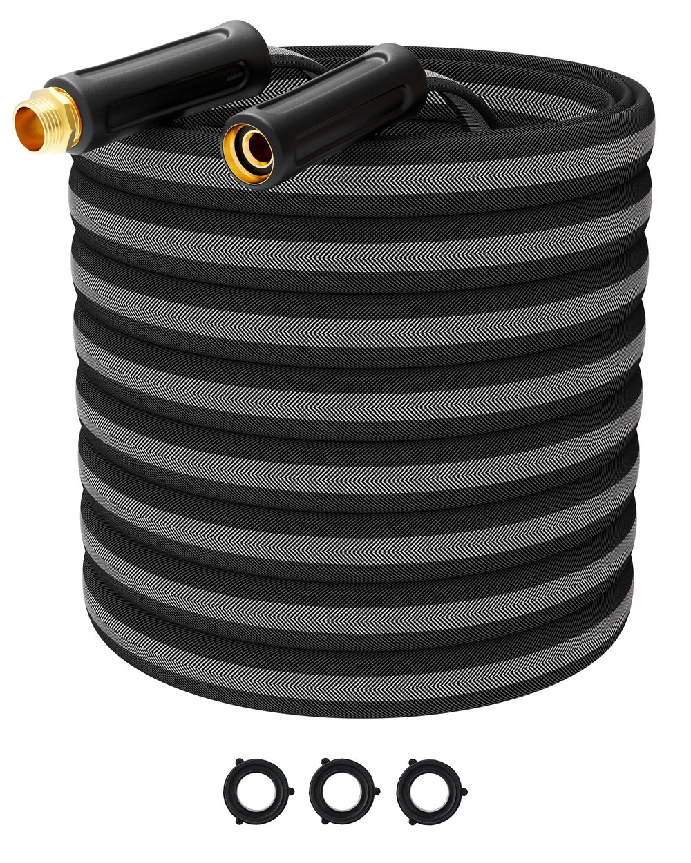 SeeMeYes 100FT Garden Hose front view with connectors