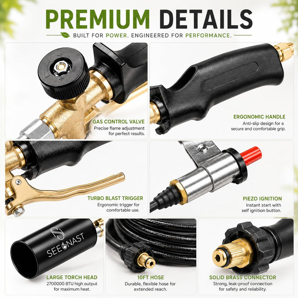 SeeNast Propane Torch Weed Burner packaging details