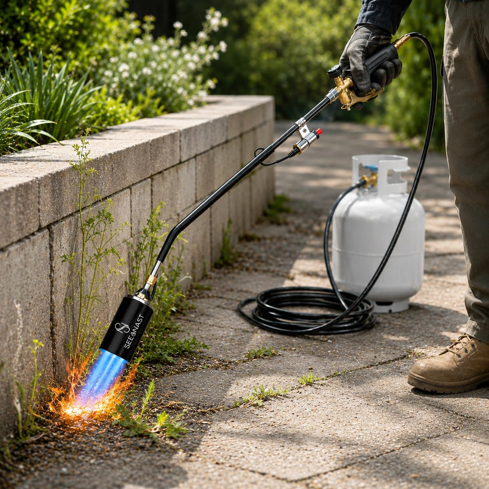 SeeNast Propane Torch Weed Burner with flames reaching 33 inches