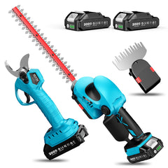 Seesii 3-in-1 Electric Pruning Shears front view with blue finish