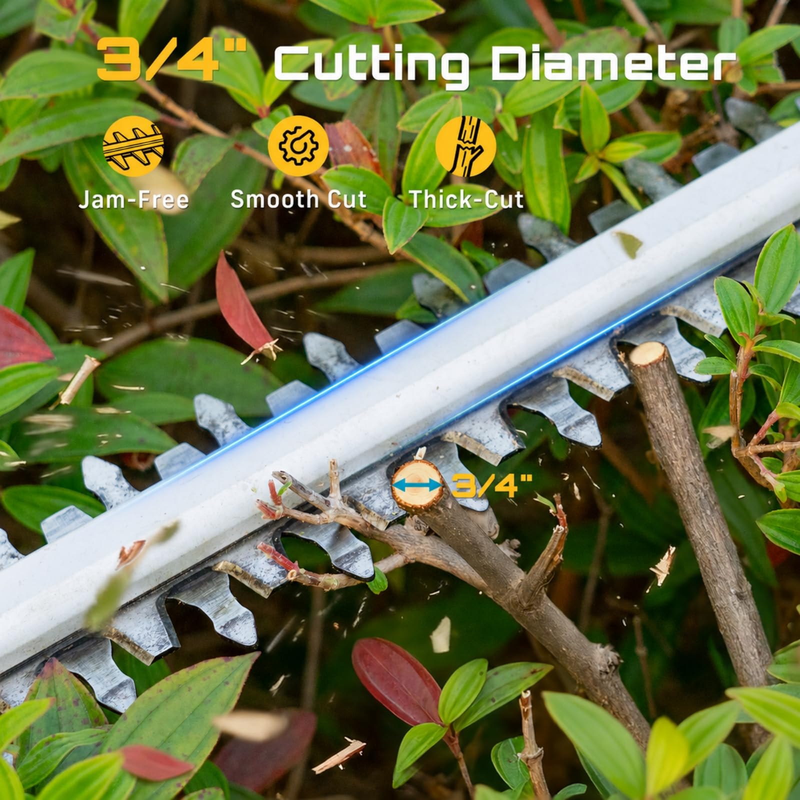 Seesii cordless hedge trimmer with rotating handle feature