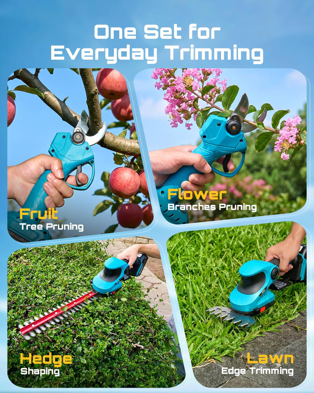 Seesii electric pruning shear with accessories and tool kit