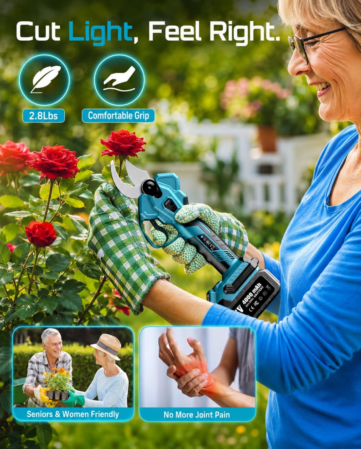 Seesii Electric Pruning Shears complete kit with accessories