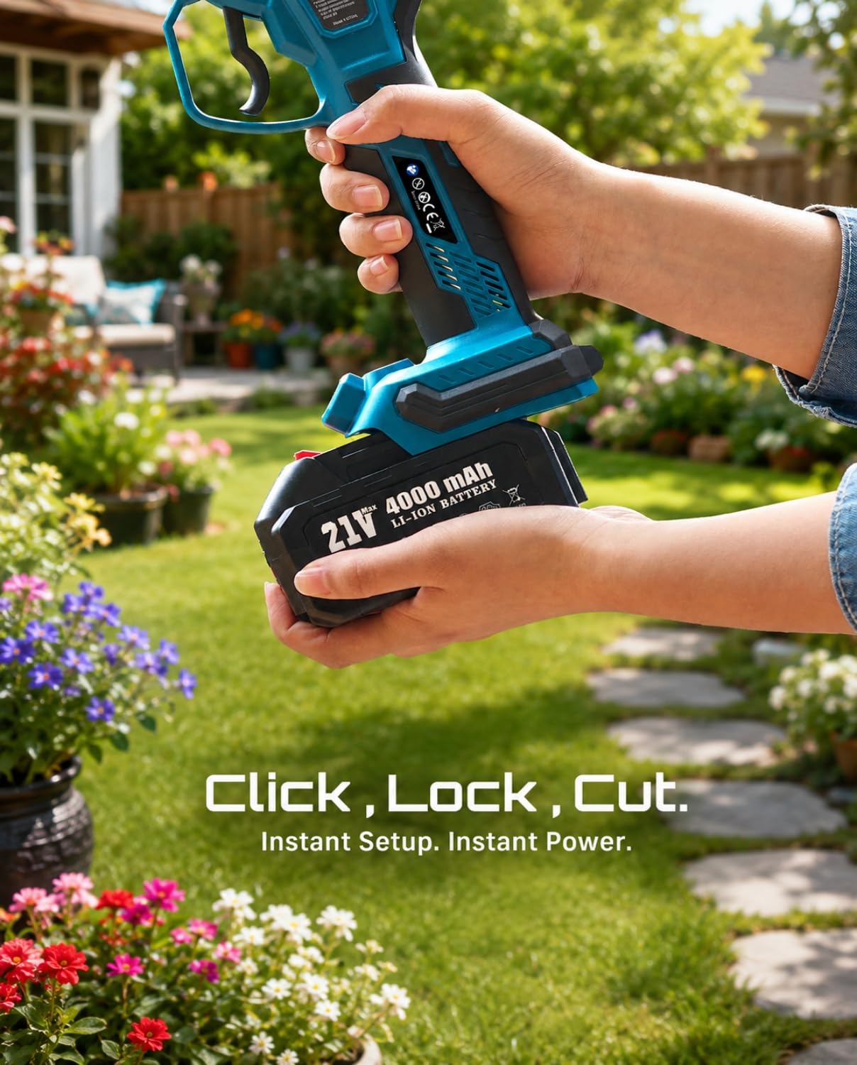Seesii Electric Pruning Shears in storage case
