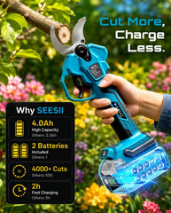 Seesii Electric Pruning Shears with additional SK5 replacement blade