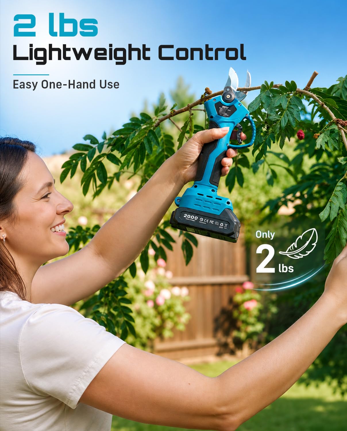 Seesii Electric Pruning Shears with dual batteries and charger