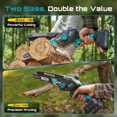 Seesii Mini Chainsaw 6 inch guide bar close-up