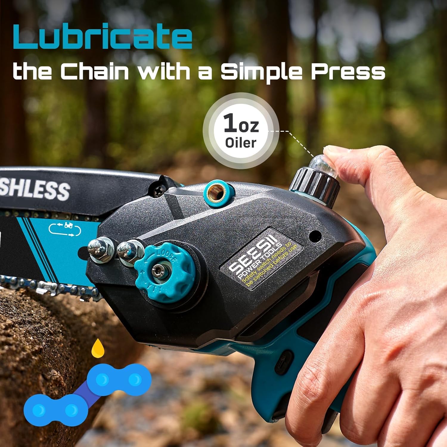 Seesii Mini Chainsaw accessories and safety gear