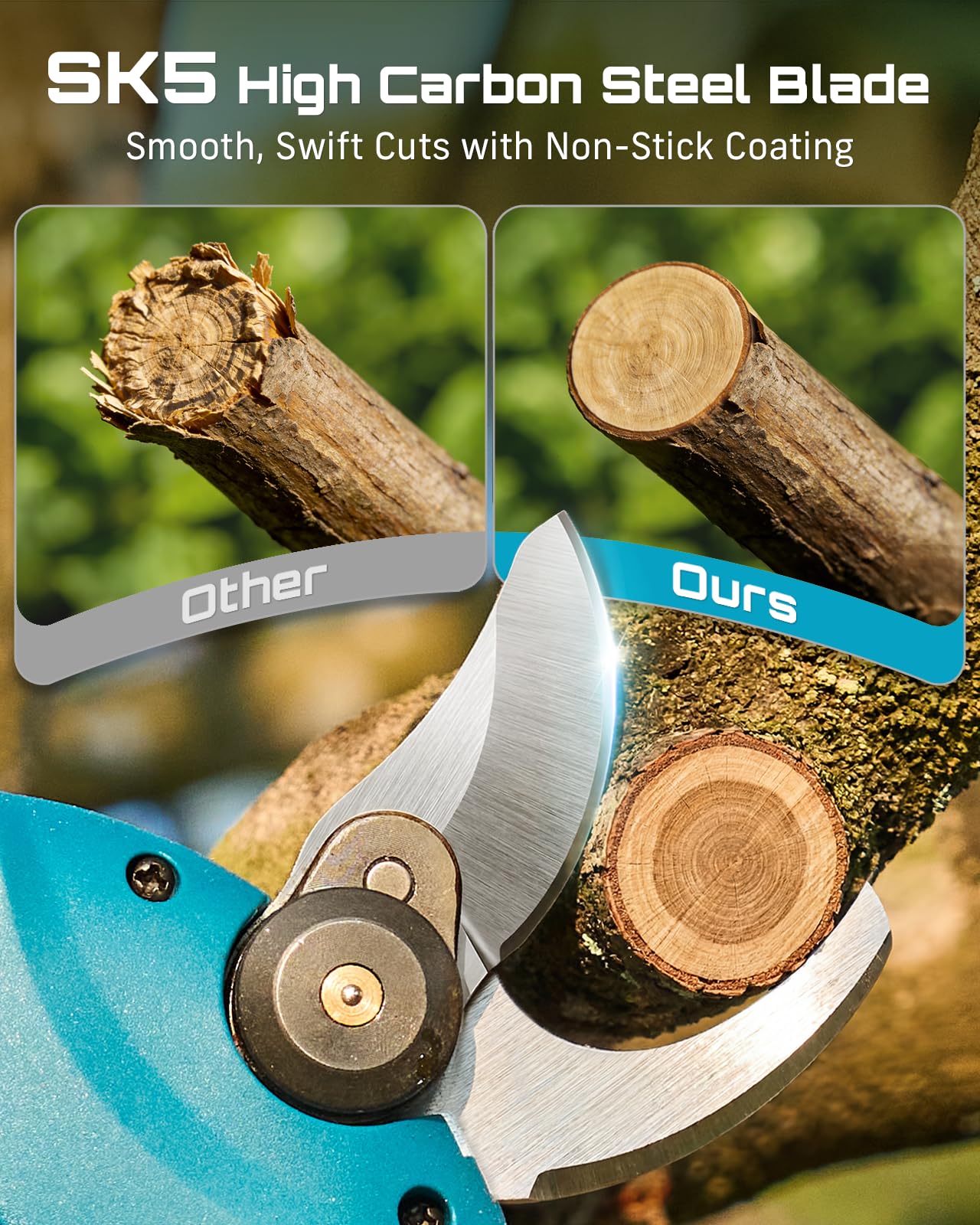 Seesii Mini Chainsaw and Pruning Shears with safety features