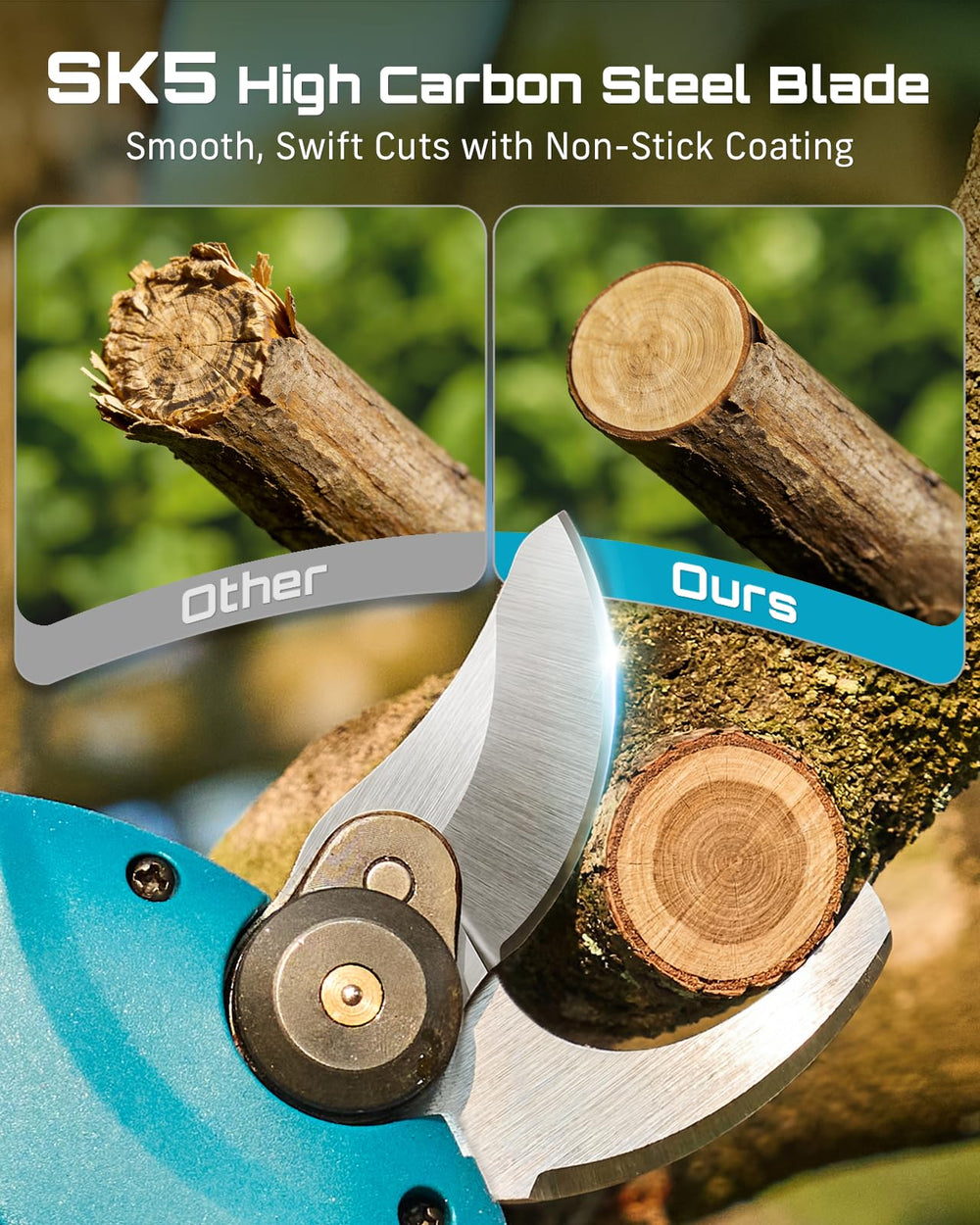Seesii Mini Chainsaw and Pruning Shears with safety features