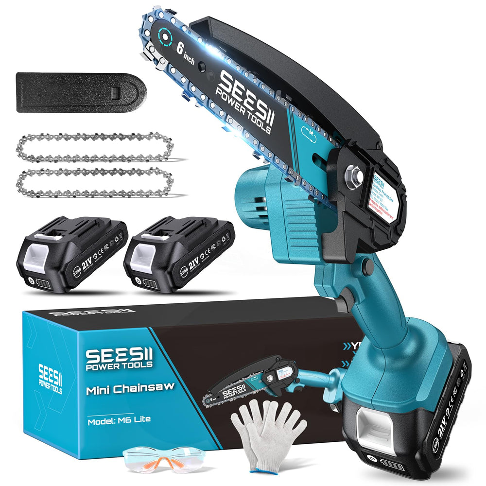 Seesii Mini Chainsaw blue model front view
