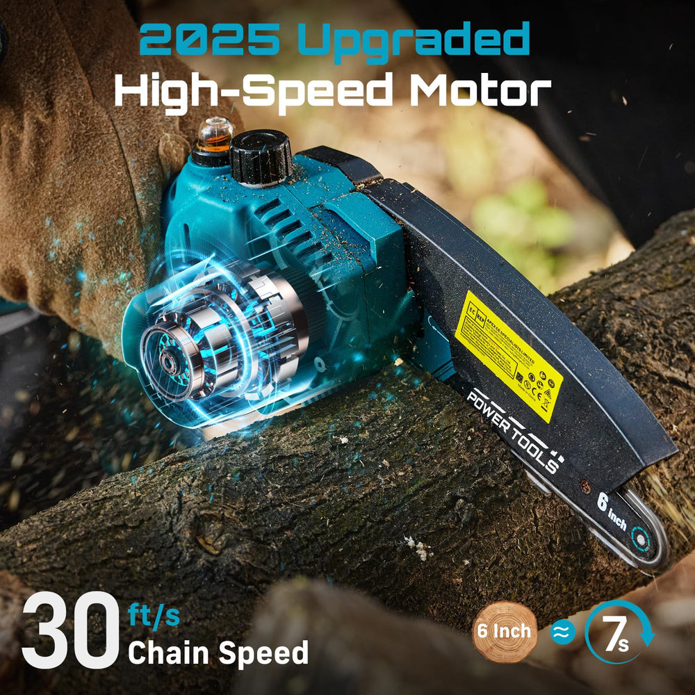 Seesii mini chainsaw with battery and charger included