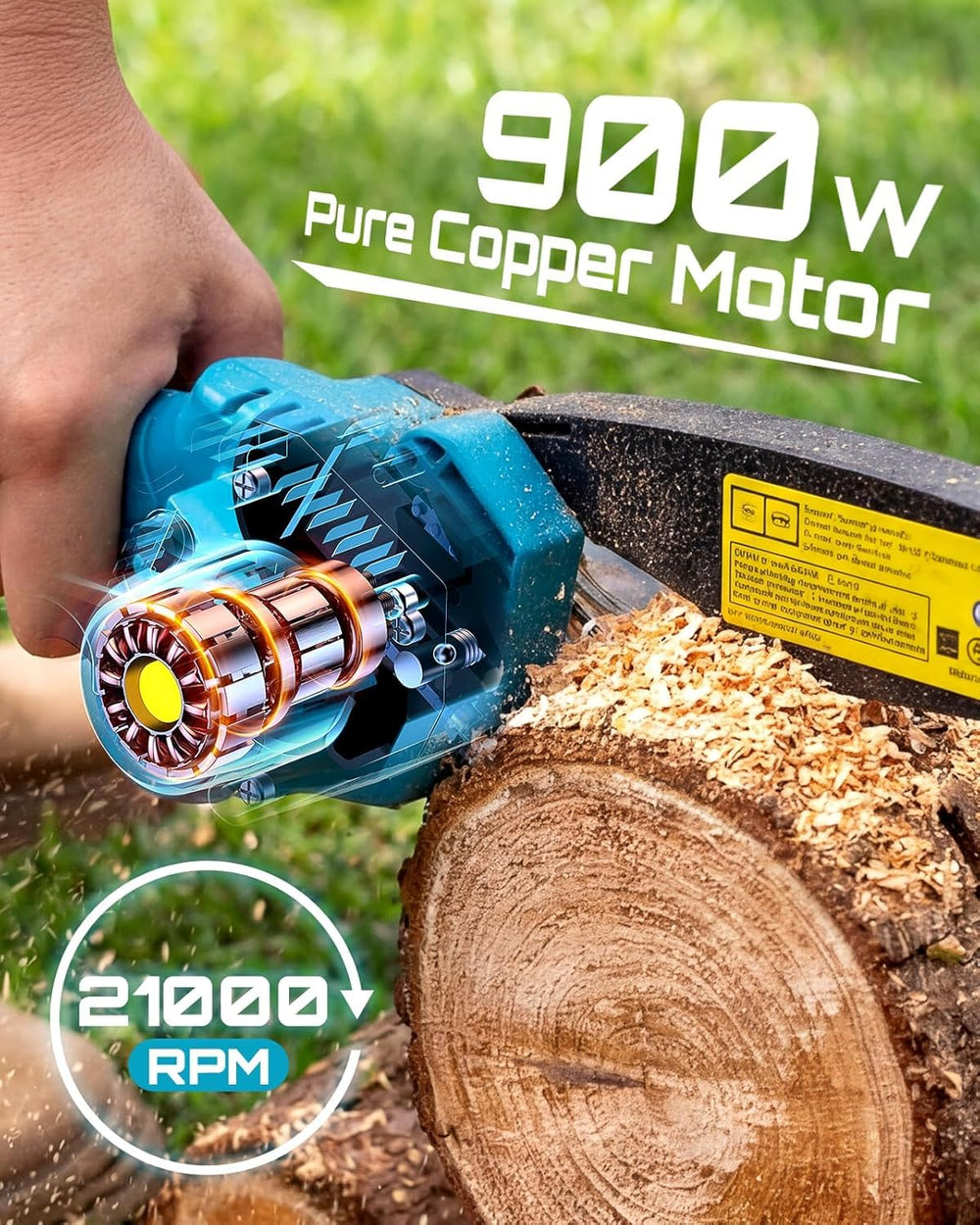 Seesii Mini Chainsaw with oil bottle and tools