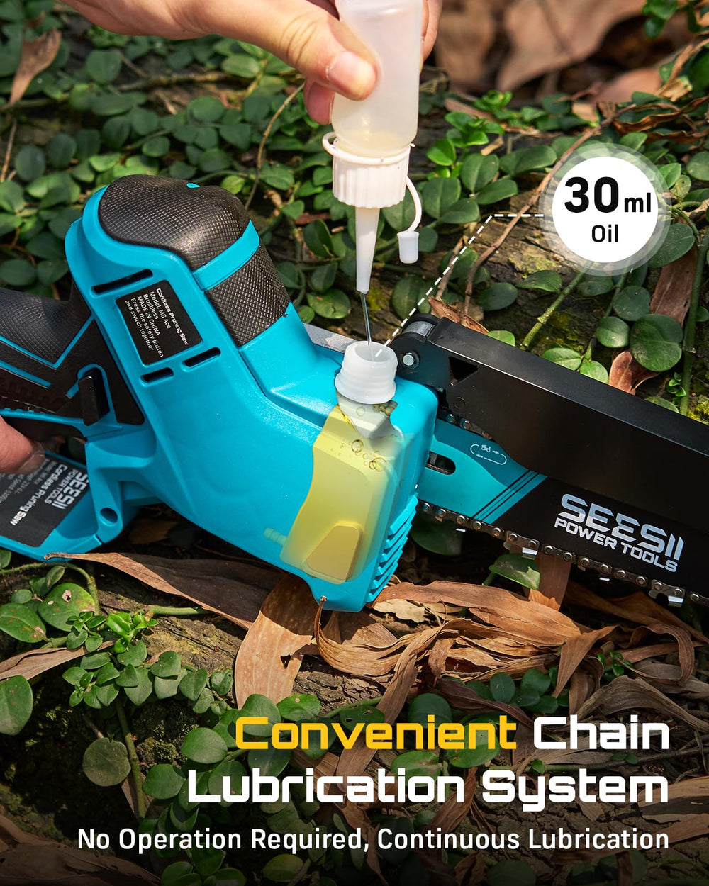 Seesii Mini Chainsaw with protective gear included
