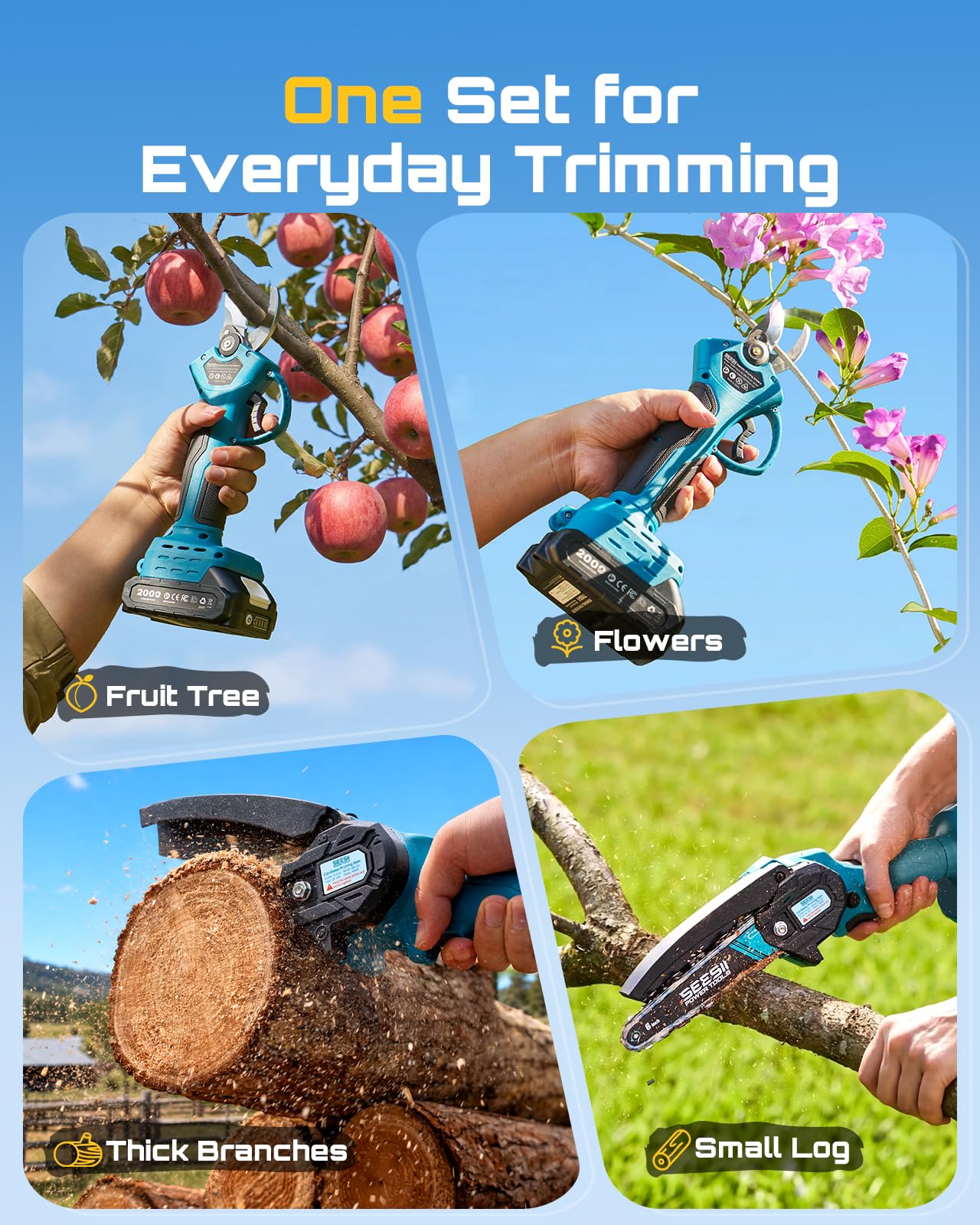Seesii pruning shears in use on a tree