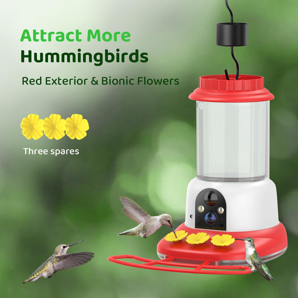 SEHMUA Smart Hummingbird Feeder in outdoor setting