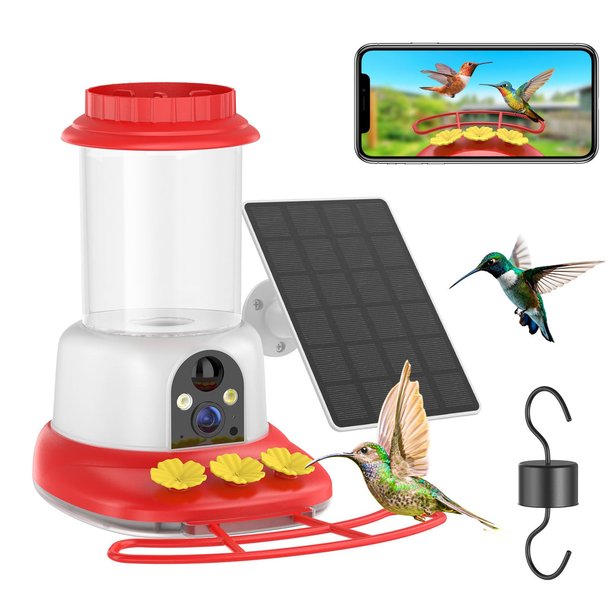 SEHMUA Smart Hummingbird Feeder with camera front view