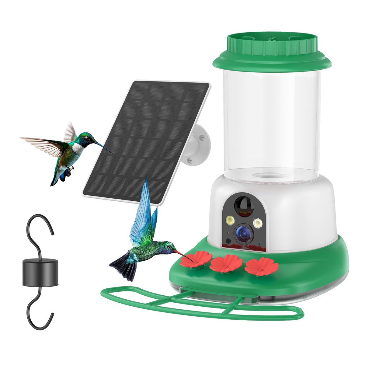 SEHMUA Smart Hummingbird Feeder with Camera in green