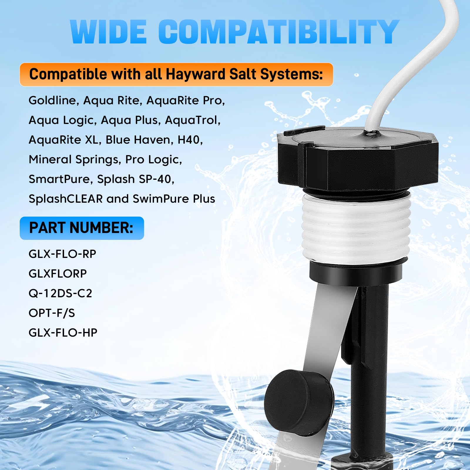 Sejaede Pool Flow Switch Assembly GLX-FLO-RP side view