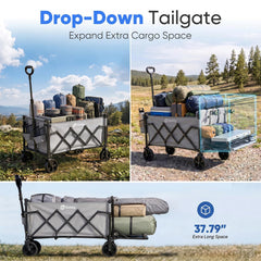 Sekey Collapsible Wagon cargo area with expandable floor