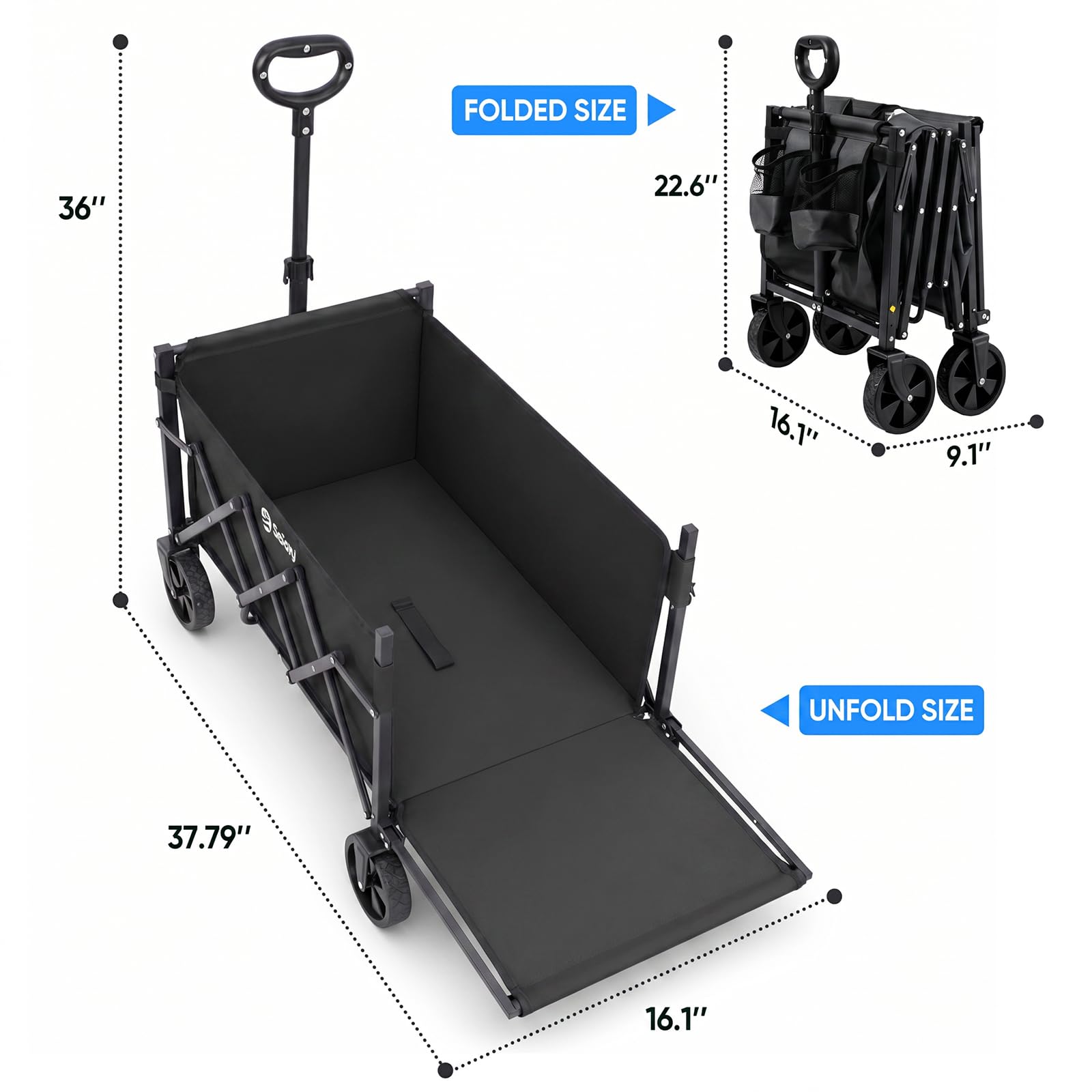Sekey Collapsible Wagon dimensions and weight specifications