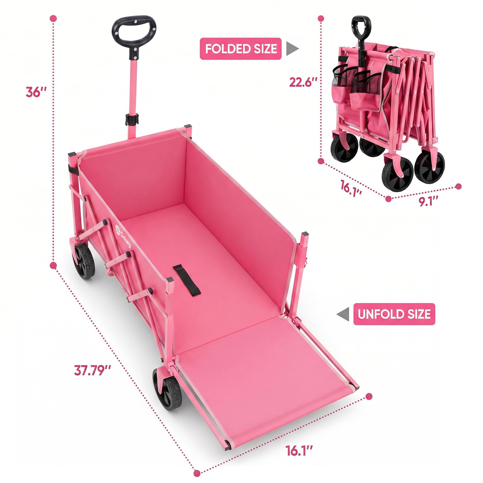 Sekey Collapsible Wagon in a garden setting