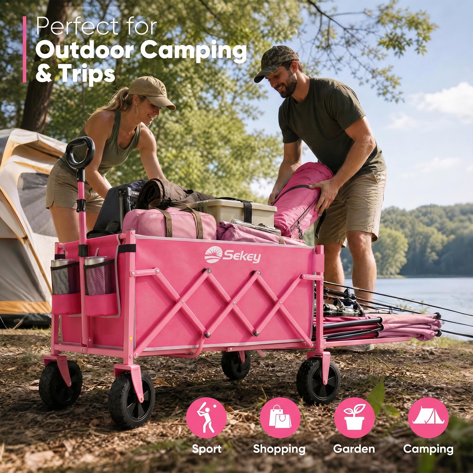 Sekey Collapsible Wagon showing deep cargo bed