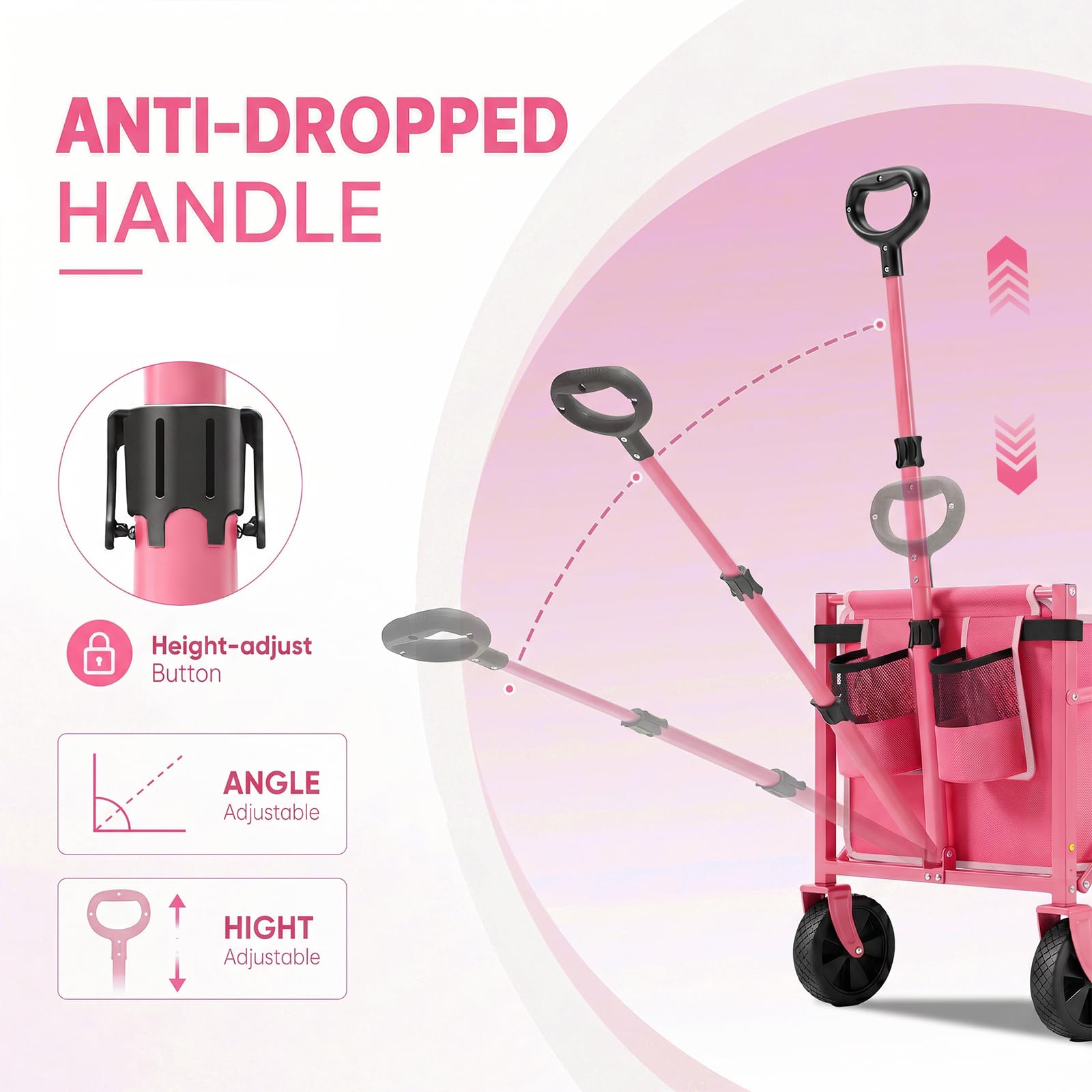 Sekey Collapsible Wagon with handle adjustment feature
