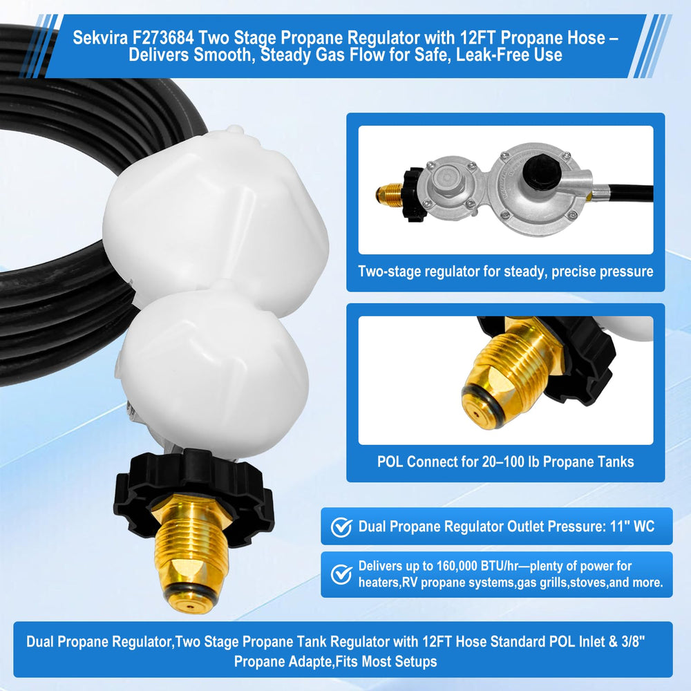 Sekvira propane hose assembly with POL fitting and Teflon tape