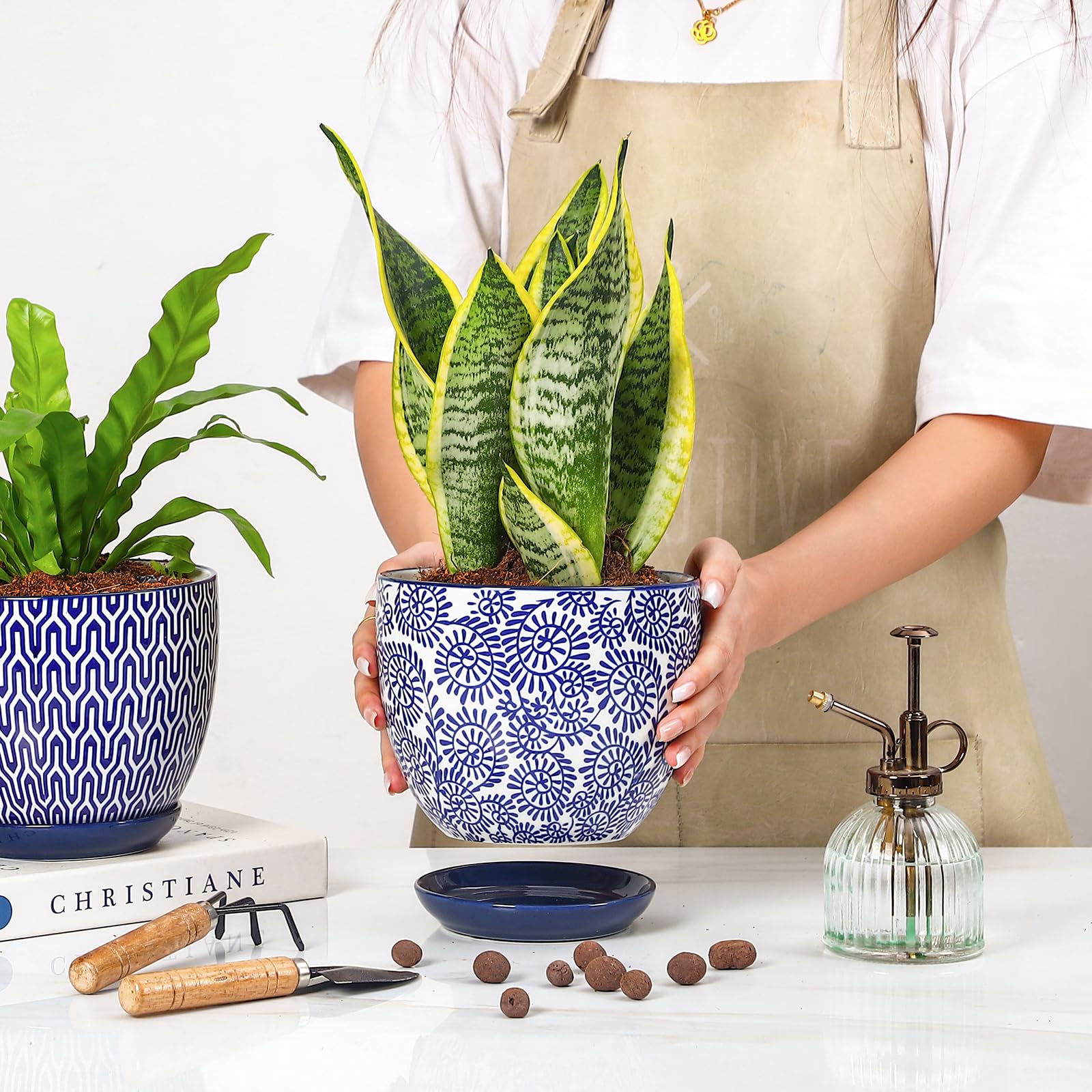 Selamica ceramic pots set in a bright living space