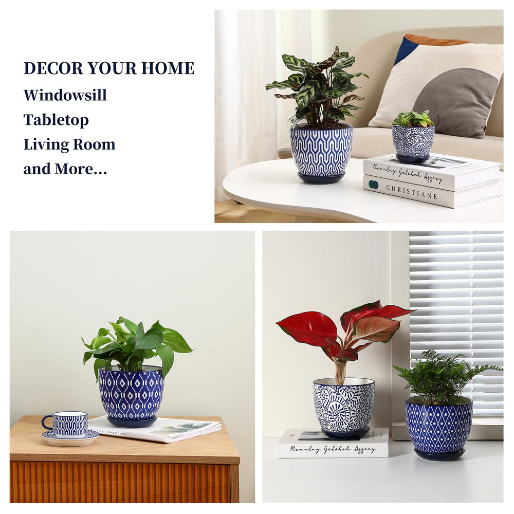 Selamica plant pots set in packaging