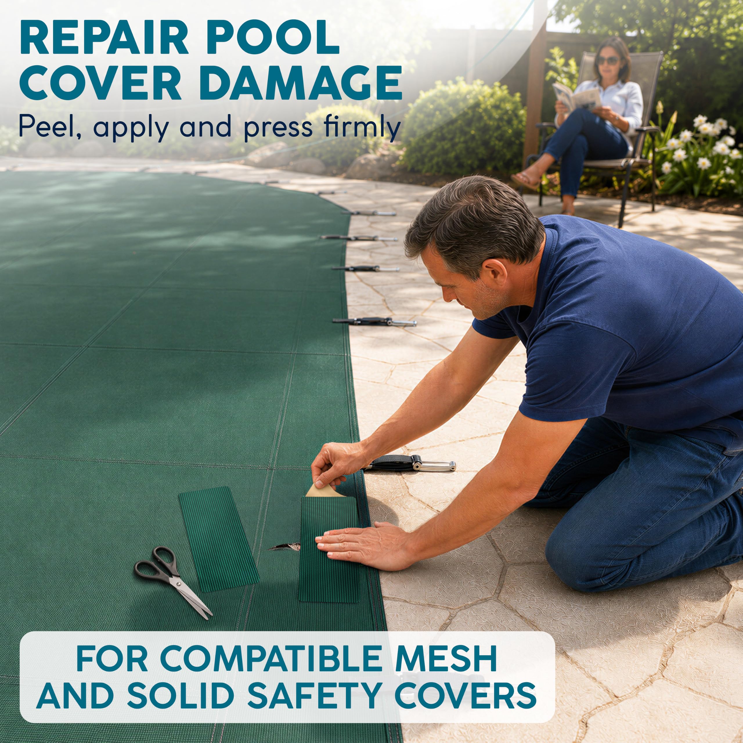 Self-adhesive backing of ARDILA VEELA Pool Cover Patch