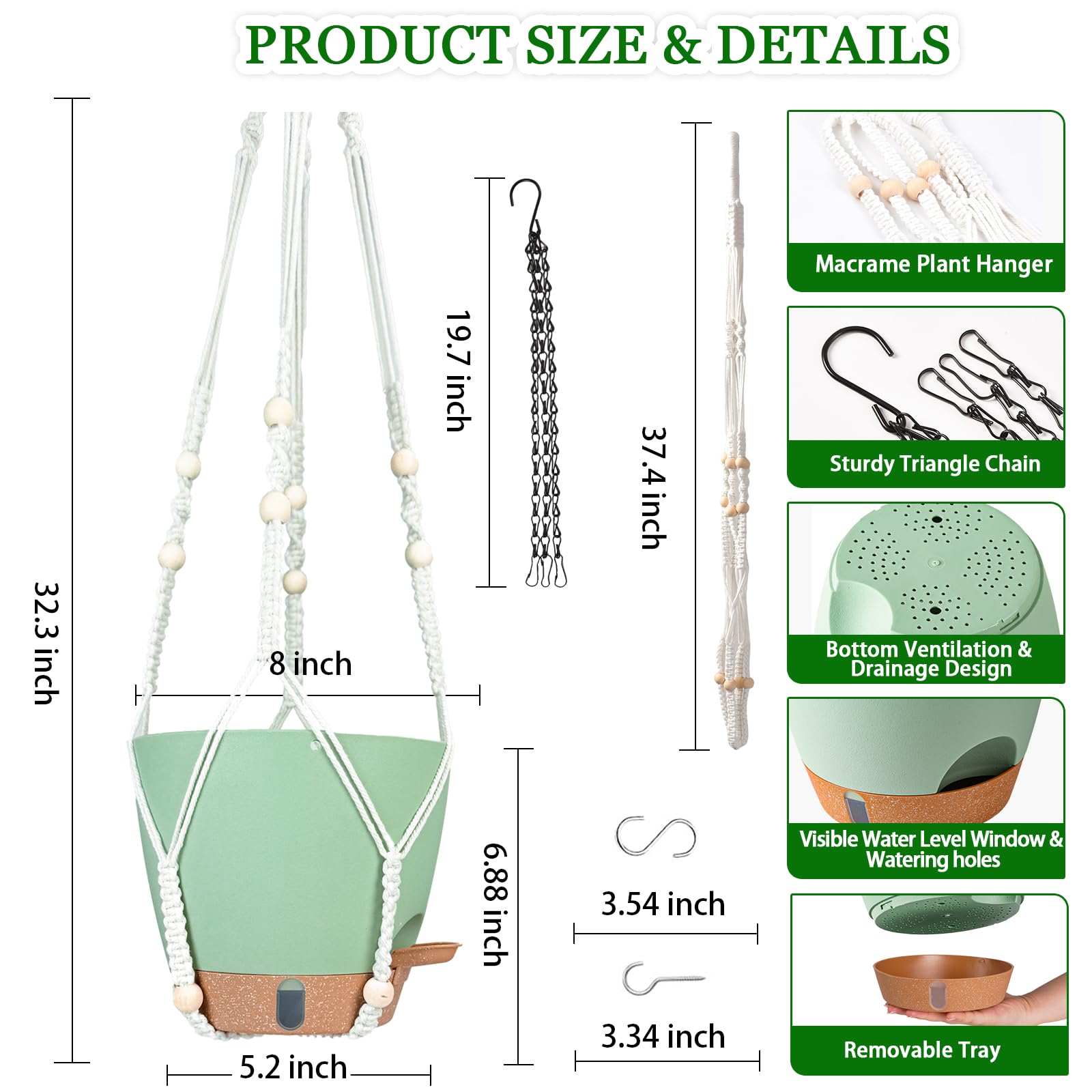 Self-watering mechanism of Fielda Hanging Planter