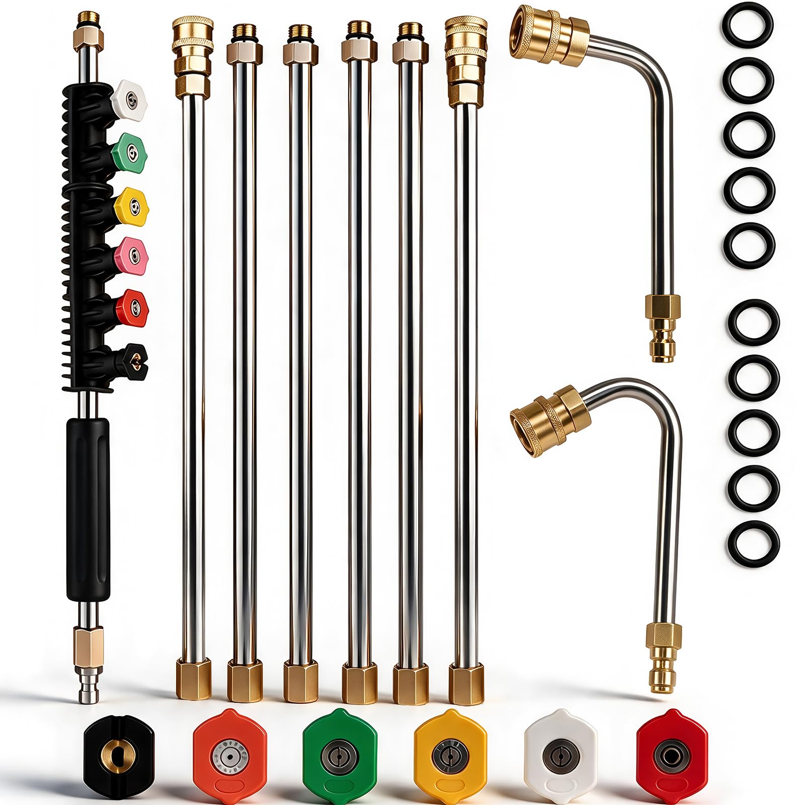 Selkie 120-inch pressure washer extension wand with stainless steel finish