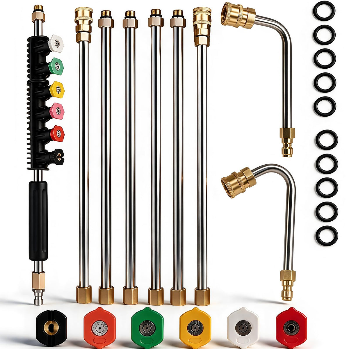 Selkie 120-inch pressure washer extension wand with stainless steel finish