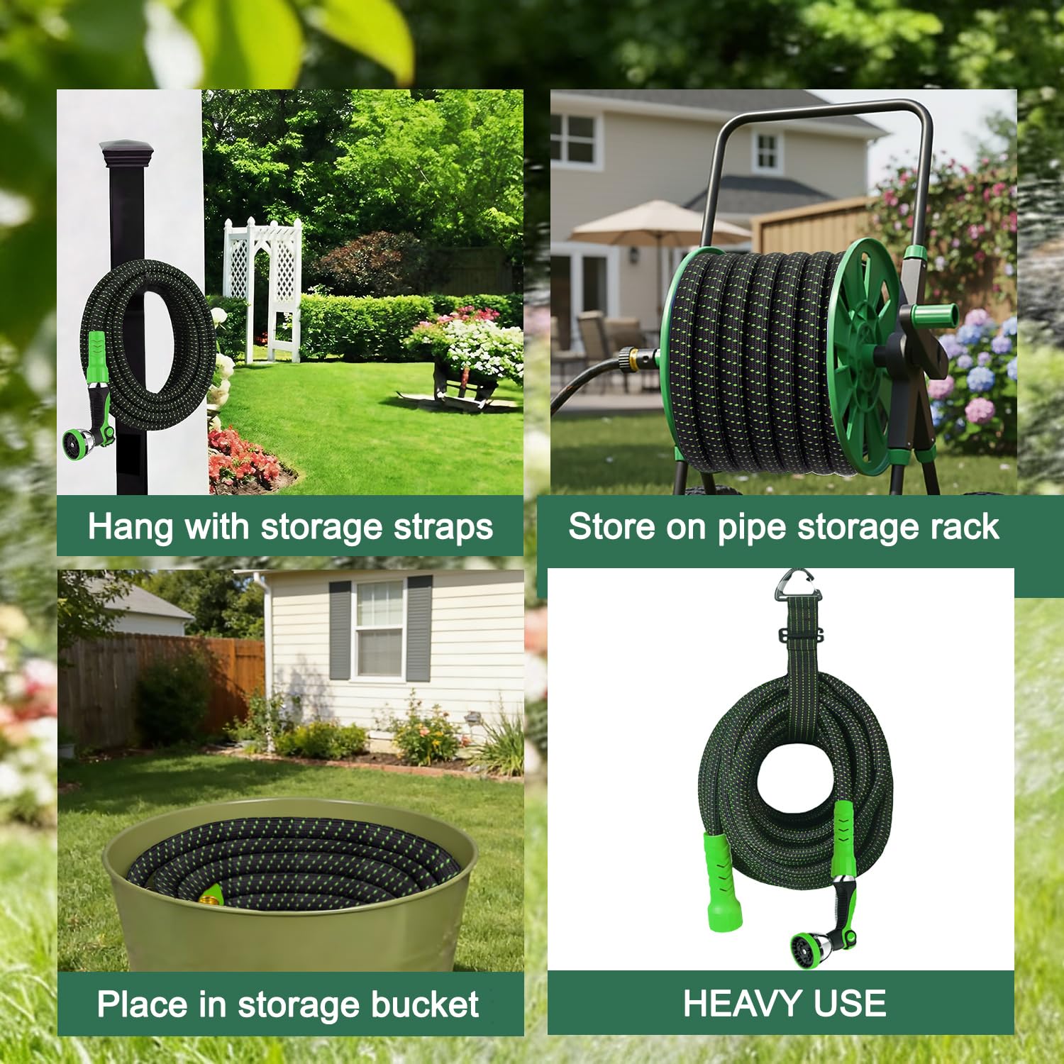 Semifrut garden hose connected to a water source