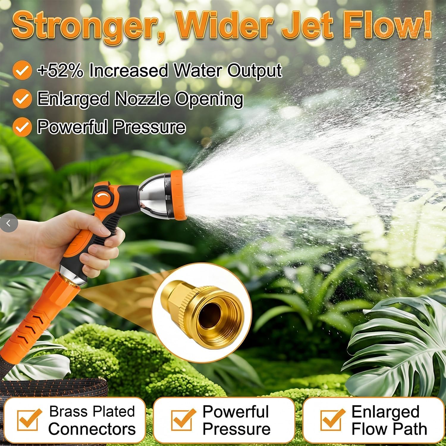 Semifrut garden hose with ergonomic non-slip handle