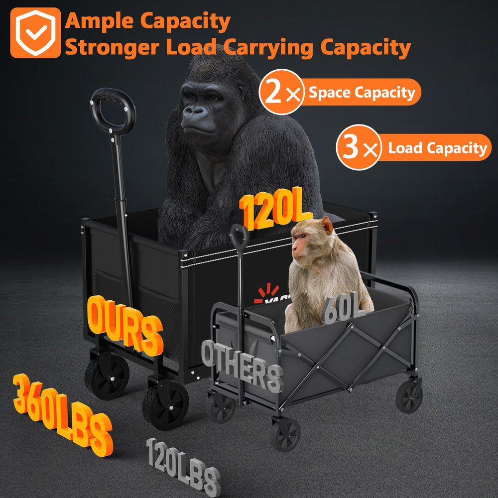 Semoprus Foldable Wagon Cart showcasing cup holders