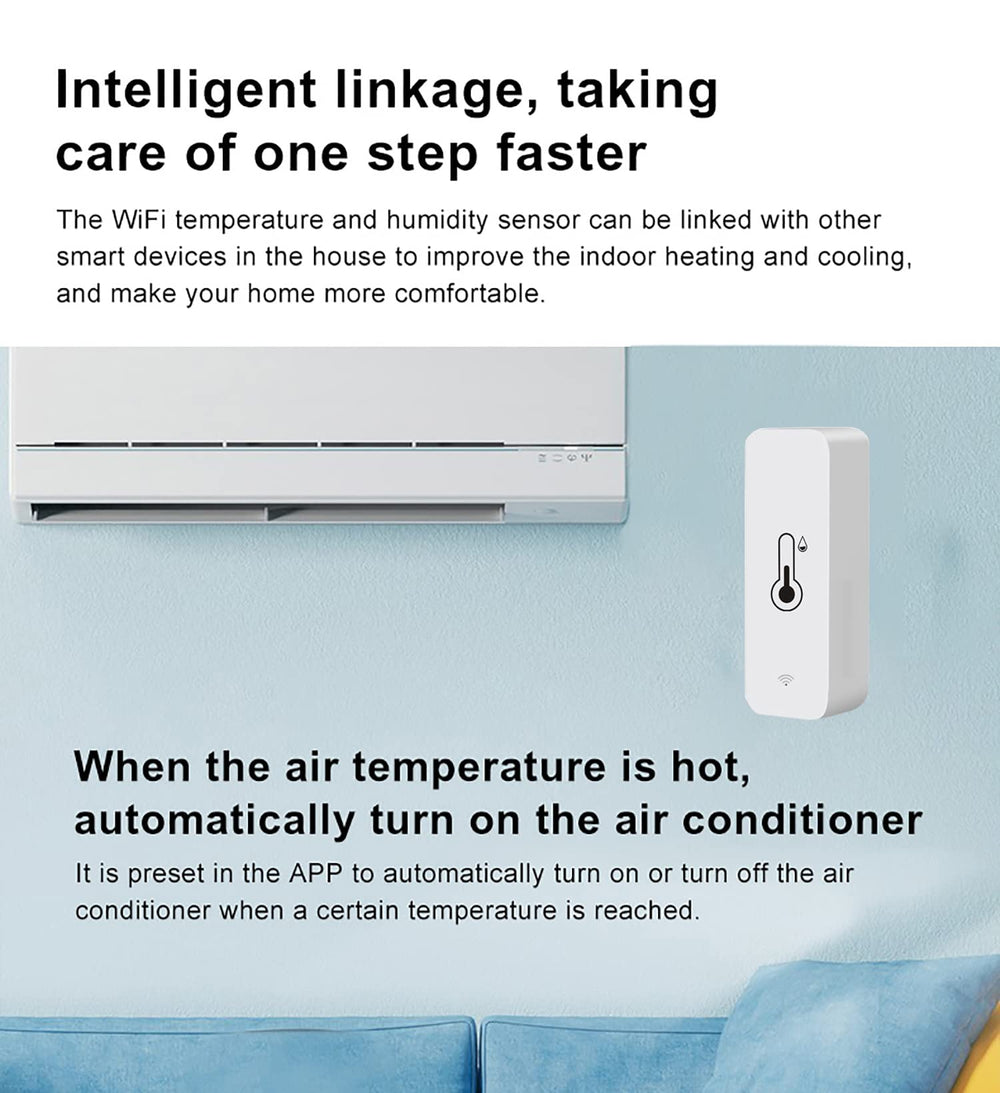 SENCKIT WiFi Temperature Humidity Sensor dimensions and packaging