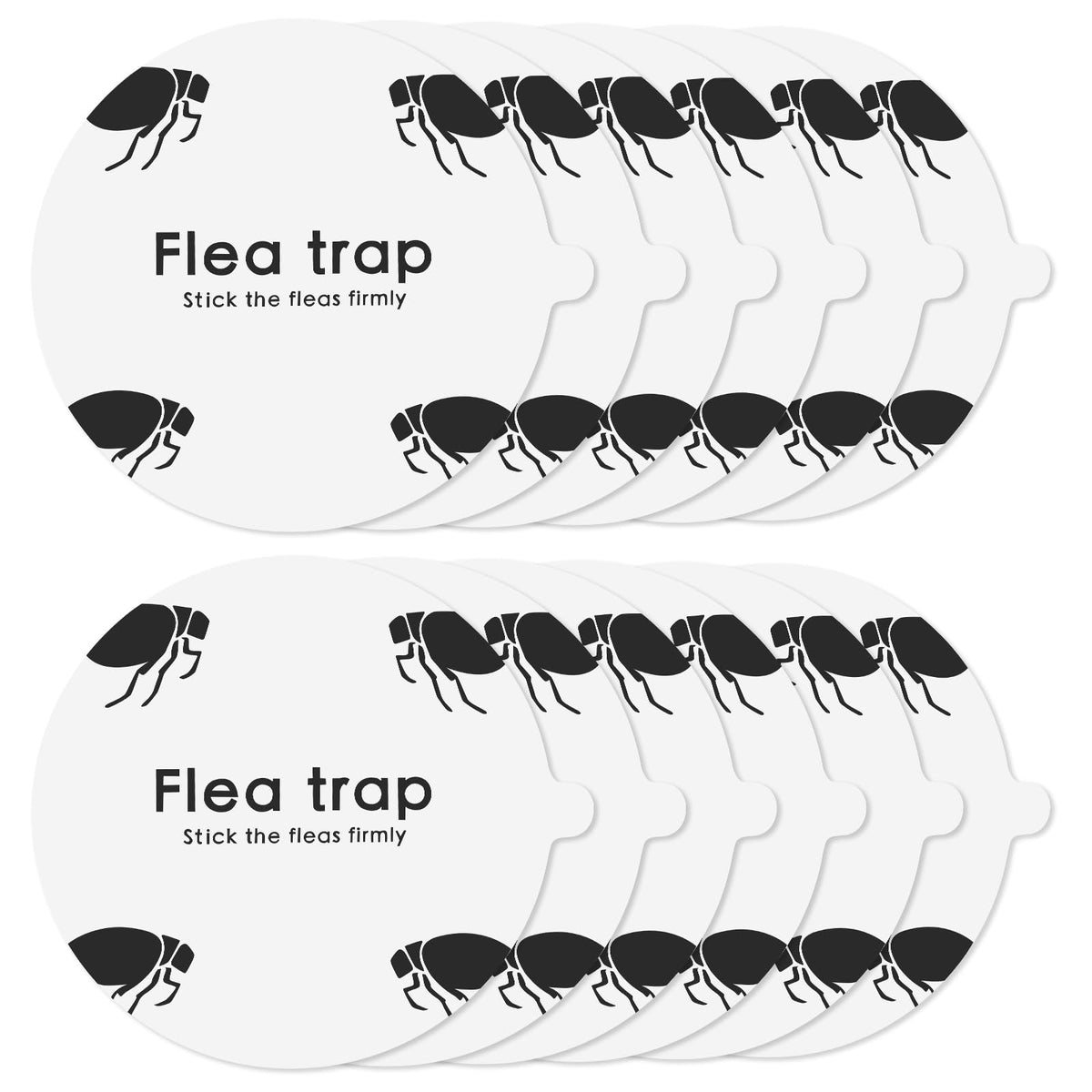 SENITEK EARPADS flea trap sticky pads front view, 12 pack