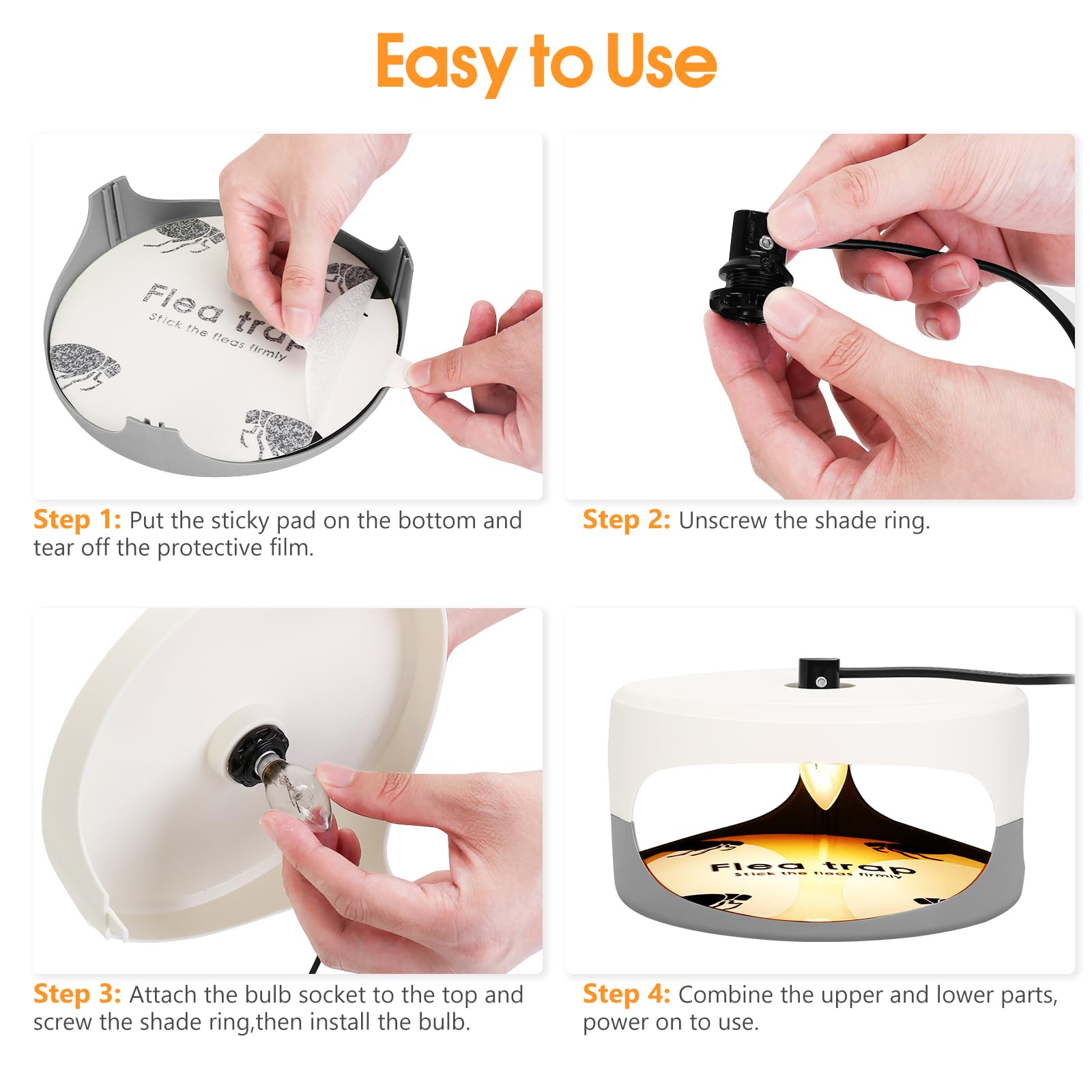 SENITEK EARPADS Flea Trap Sticky Pads showing dimensions